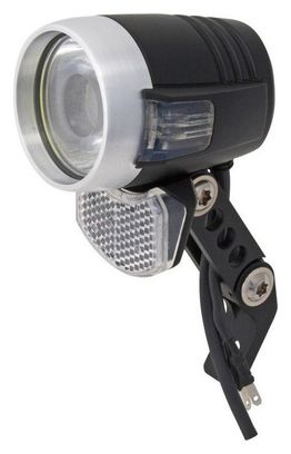 ECLAIRAGE VELO VAE - E-BIKE AVANT SUR FOURCHE AXA BLUELINE 6-12V 50LUX (38mm) NOIR COMPATIBLE DYNAMO ET VAE -POUR VOIR A 70M ET VISIBLE A 4KMS