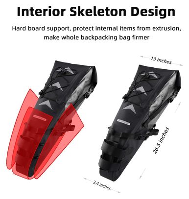 Sacoche de selle étanche 10 L  noire et grise.