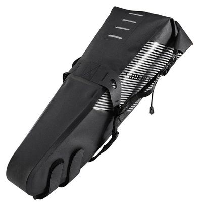 Sacoche de selle étanche 10 L  noire et grise.