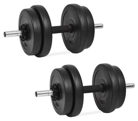 Haltères 14 pièces 20 kg poids barres disques fitness musculation biceps