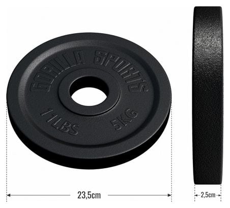 Disques Olympiques en fonte - 50/51 mm - Poids : 5 KG