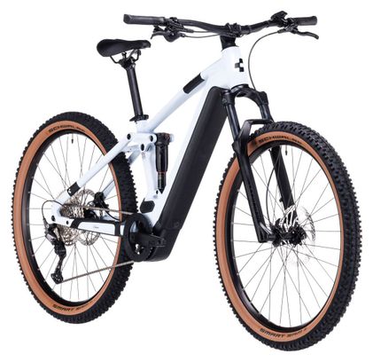 Cube Stereo Hybrid 120 Pro 750 Suspensión total eléctrica MTB Shimano Deore 12S 750 Wh 27.5'' Flash Blanco 2023