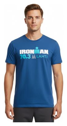 Camiseta de manga corta Ironman 70.3 Finlandia Azul Real para hombre