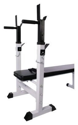 Banc de musculation avec support de barres pliable réglable charge max 200 kg banc de poids d'entraînement fitness