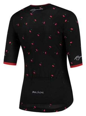 Maillot Manches Courtes Velo Rogelli Fruity - Femme - Noir/Rouge