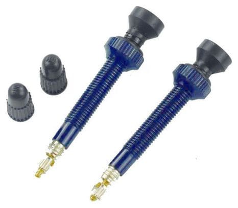 VALVE TUBELESS CONIQUE 45mm BLEU (2 Valves).