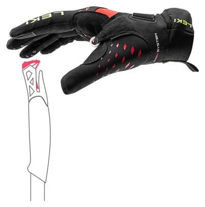 Gants de Trail Leki Ultra Trail Storm Shark Noir/Rouge 