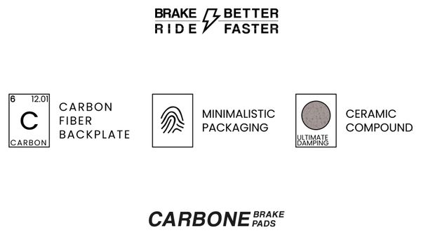 Paire de Plaquettes AMP Carbone - Shimano XT/XTR/SLX/Alfine - Céramique.