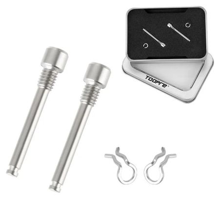 2er-Set Toopre M4 Titanlegierung TC4 Bremsattelschrauben mit Sicherungsringen Silber Shimano-kompatibel
