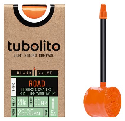 Tubolito S-Tubo Road Leichtbau-Schlauch 700 mm Presta 80 mm (schwarzes Ventil)