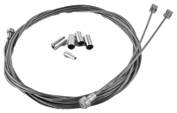 VéloOrange Brake Cables and Multi-Size Sheaths VO Metallic Braid Brake Cable Kits Silver
