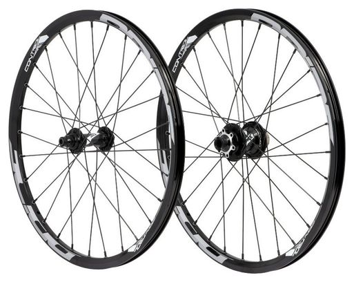 Pair of Pride Racing Control V2 20" (451) Wheels | 10x100 - 15x110 mm | 6 Holes | Black