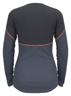 Base Layer Odlo Women's Revelstoke Performance Wool Warm Grey/Blue