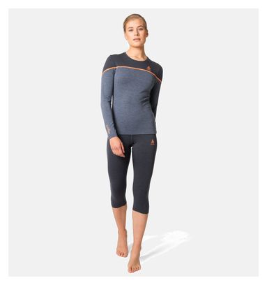 Base Layer Odlo Women's Revelstoke Performance Wool Warm Grey/Blue