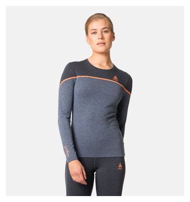 Base Layer Odlo Women's Revelstoke Performance Wool Warm Grey/Blue