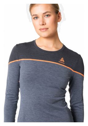 Base Layer Odlo Women's Revelstoke Performance Wool Warm Grey/Blue