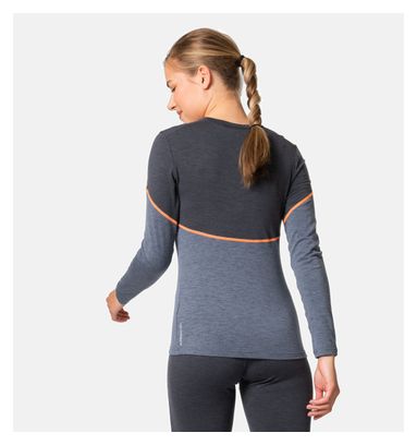 Base Layer Odlo Women's Revelstoke Performance Wool Warm Grey/Blue