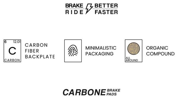 Paire de Plaquettes AMP Carbone - Shimano Dura-Ace/Ultegra/XTR M9100 - Organique