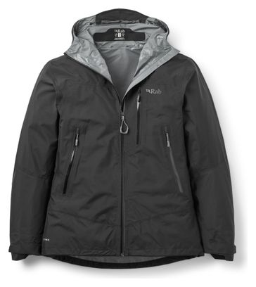 Giacca impermeabile Rab Downpour Mountain nera da donna