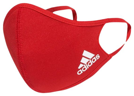 Schutzbrille adidas Face Covers Packung mit 3 roten M / L.