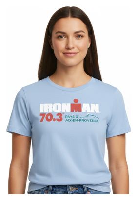 Camiseta de manga corta Ironman 70.3 Aix En Provence azul cielo para mujer