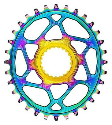 Plateau Narrow Wide Ovale AbsoluteBlack Mono Direct Mount Chainring pour Transmissions Shimano 12 V Rainbow
