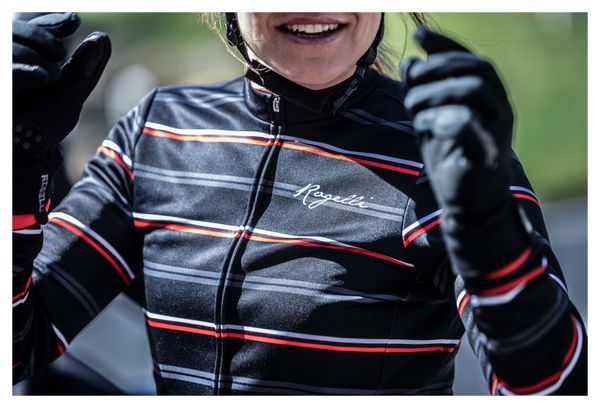 Veste Velo Hiver Rogelli Stripe - Femme - Noir/Rouge