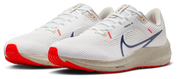 Chaussures de Running Nike Air Zoom Pegasus 40 Blanc Rouge Bleu