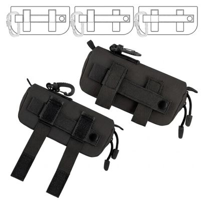 Etui Sportenzia tactique lunettes semi-rigide Molle clip mousqueton protection anti-écrasement Noir