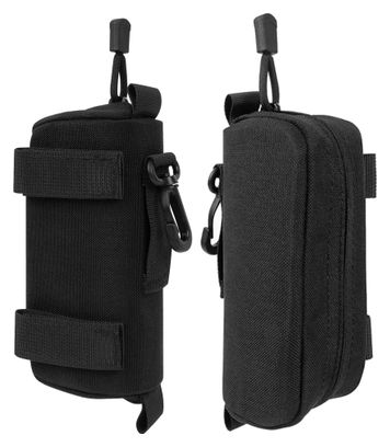 Etui Sportenzia tactique lunettes semi-rigide Molle clip mousqueton protection anti-écrasement Noir