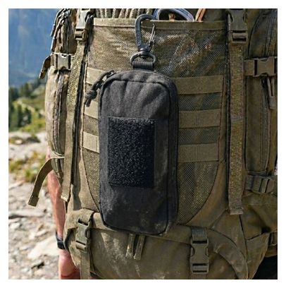 Etui Sportenzia tactique lunettes semi-rigide Molle clip mousqueton protection anti-écrasement Noir