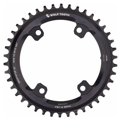 Ingranaggio Wolf Tooth 110 BCD asimmetrico a 4 bulloni per pedivelle Shimano GRX Drop-Stop ST