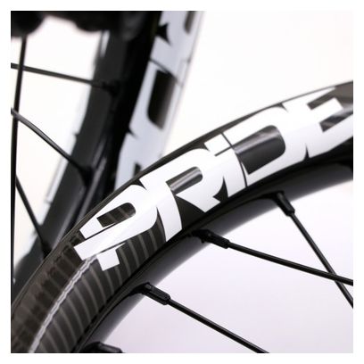 Pair of Pride Racing Gravity Control V2 20" Wheels (406) | 20x100 - 15x110 mm | 6 Holes | Gloss Black/White