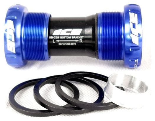 Boitier de Pédalier Ice Shimano Hollowtech/Sram GXP 68/73 mm Bleu