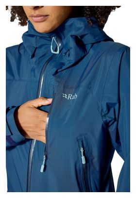 Giacca impermeabile Rab Downpour Mountain blu da donna