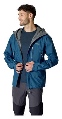Giacca impermeabile Rab Downpour Mountain blu da uomo