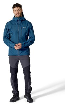 Giacca impermeabile Rab Downpour Mountain blu da uomo