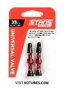 Stan's NoTubes - Paire de valves  Universal  Al  Presta 35mm  Rouge