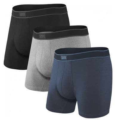 Pack of 3 Boxers Saxx Daytripper Black Gray Blue