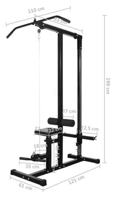 Appareil de musculation polyvalent exercices combinés sans poids noir 02_0000050