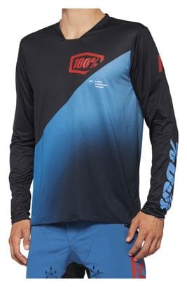 100% R-Core-X Long Sleeve Jersey Blauw / Zwart