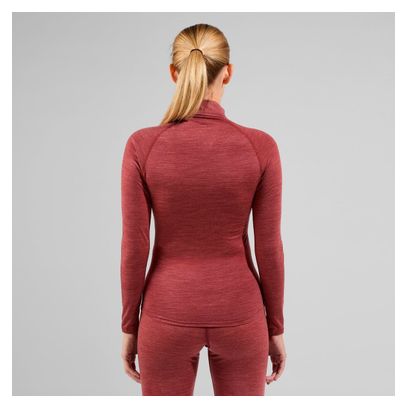 Base Layer Donna Odlo 1/2 Zip Performance Wool 150 Red