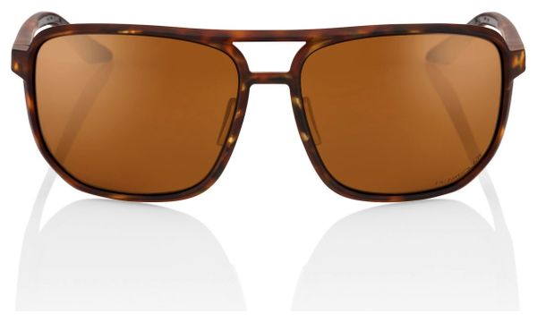 100% Konnor Sunglasses Soft Tact Havana / Bronze Peakpolar Lens
