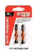 Stan's NoTubes - Paire de valves  Universal  Al  Presta  35mm Orange