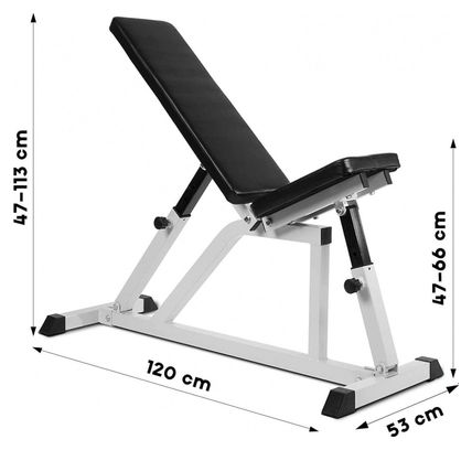 Banc de musculation inclinable avec dossier réglable en 7 positions et siège en 4 positions charge max 200 kg banc d'haltérophilie multifonction fitness gym 01_0000201