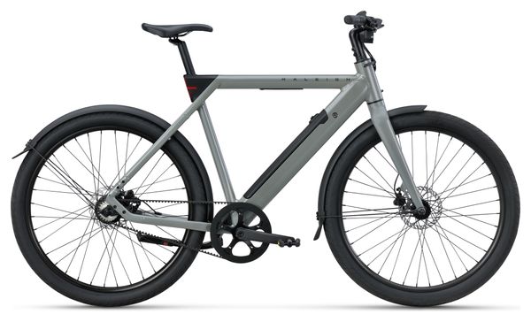 Bicicletta da città elettrica Raleigh ONE con trasmissione a cinghia, monomarcia, 27,5'' - Grigio