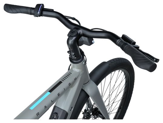 Bicicletta da città elettrica Raleigh ONE con trasmissione a cinghia, monomarcia, 27,5'' - Grigio
