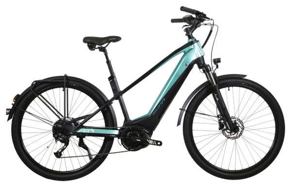 Bicicletta da esposizione - Sunn Urb Sleek Mixed Electric City Bike Shimano Altus 9V 400 Wh 650b Nero / Turchese 2023