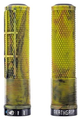 Paire de Grips DMR Deathgrip2 Flangeless Grips Camouflage jaune