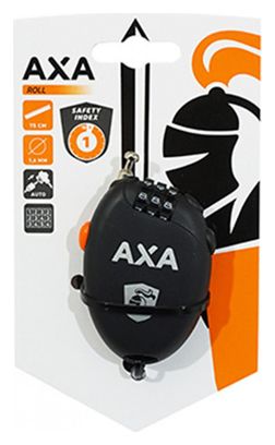 CAVO DI COMBINAZIONE ANTIVELENO BICICLETTA AXA ROLL NERO L750mm DIAM 1,6mm